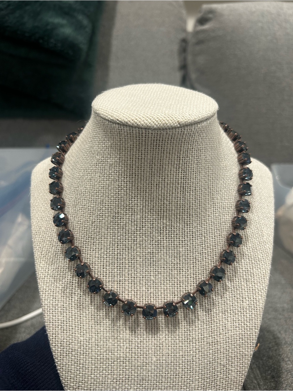 Sabika Winter 2018 London Choker – Deep Petrol Blue Crystal Necklace